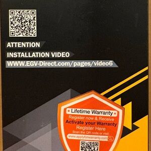 Black and Orange Warranty Card
